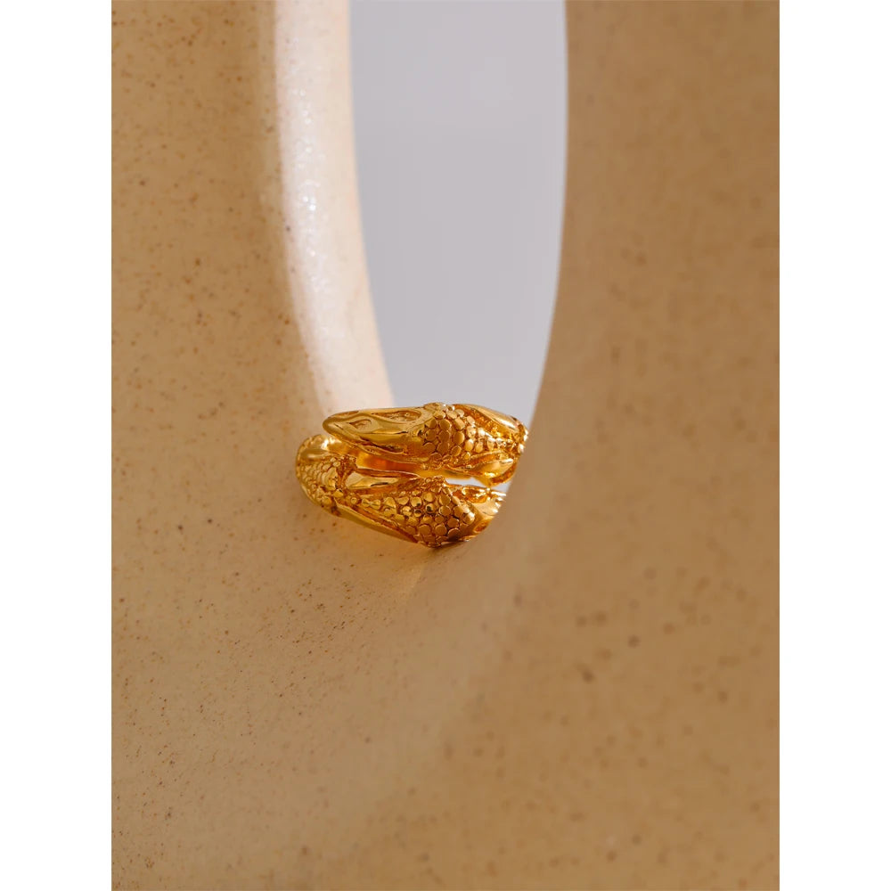 Hammered Snake Wrap Ring