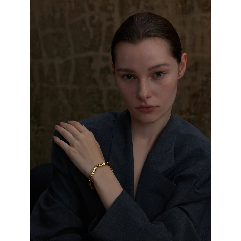 Minimalist Hammered Cuff Bangle