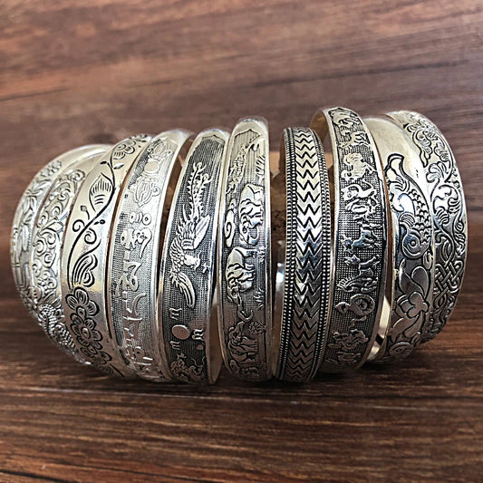 Tibetan Style Carved Bangles