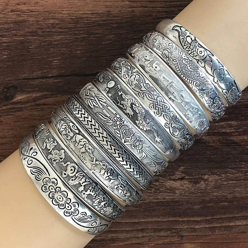 Tibetan Style Carved Bangles