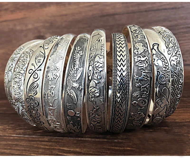 Tibetan Style Carved Bangles