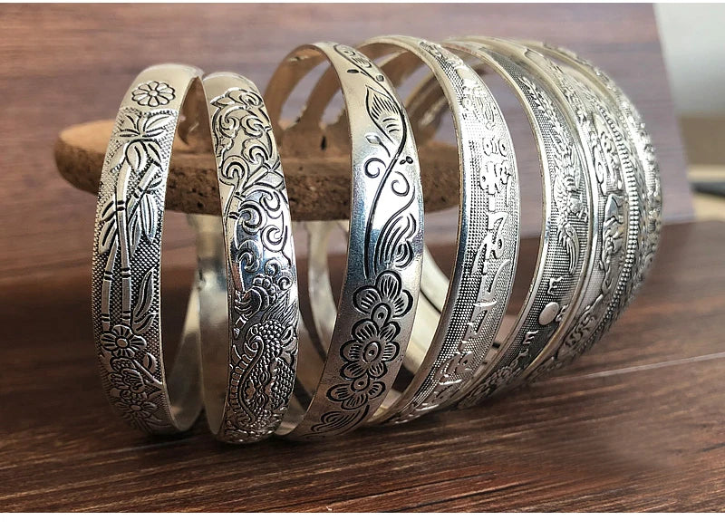 Tibetan Style Carved Bangles