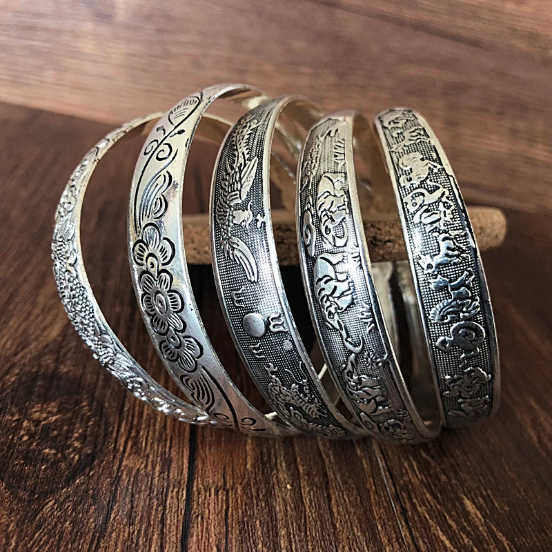 Tibetan Style Carved Bangles