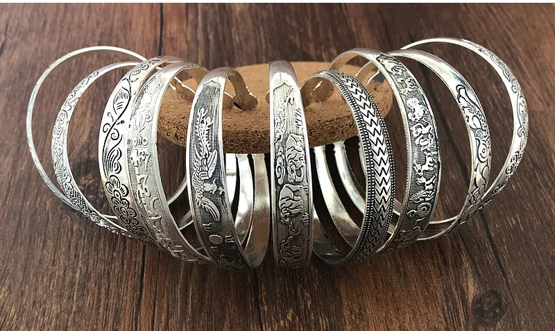 Tibetan Style Carved Bangles