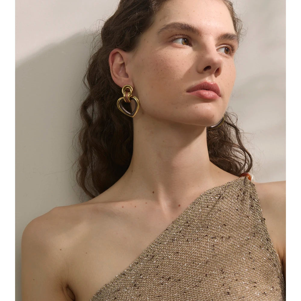 Hollow Heart Statement Earrings