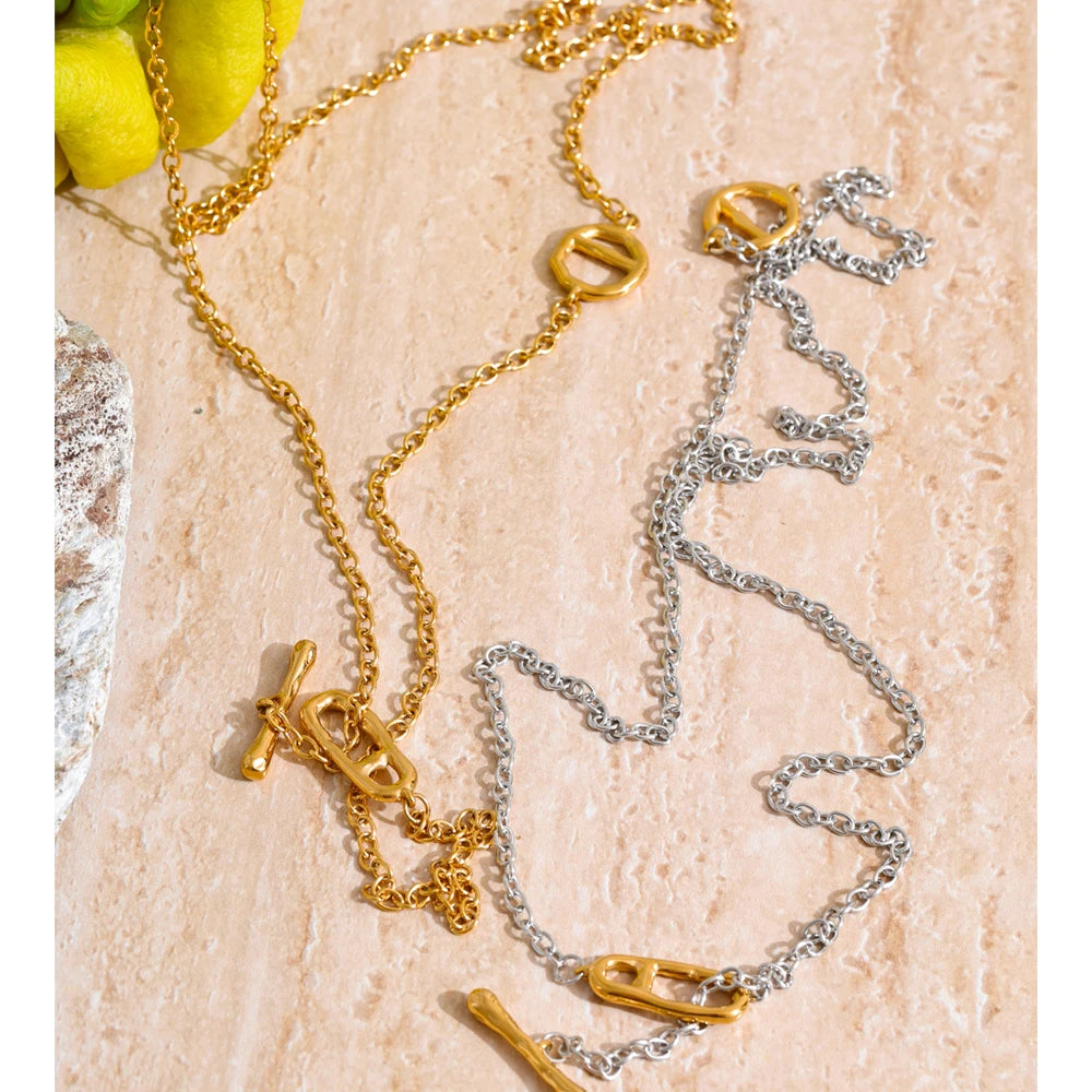 Chain Toggle-Clasps Wraparound Long Necklace