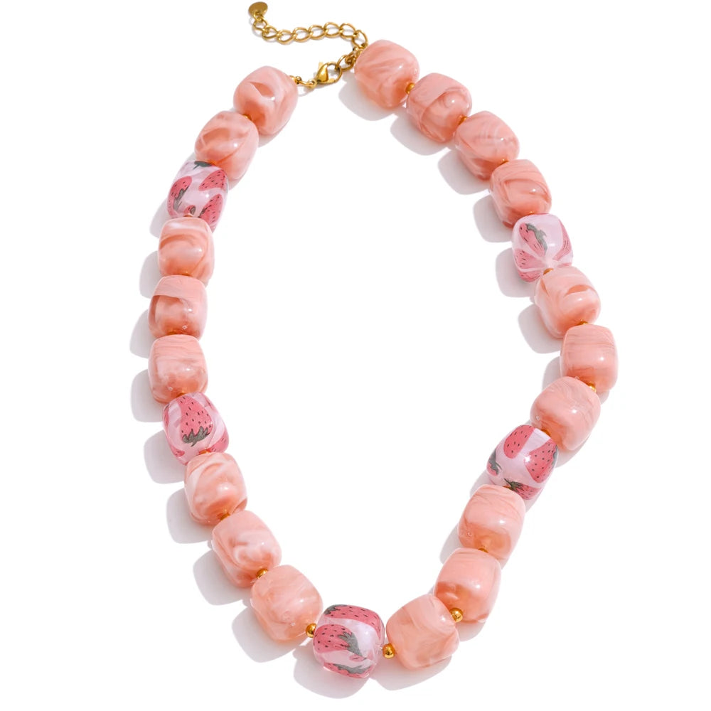 Chunky Beaded Short Necklace