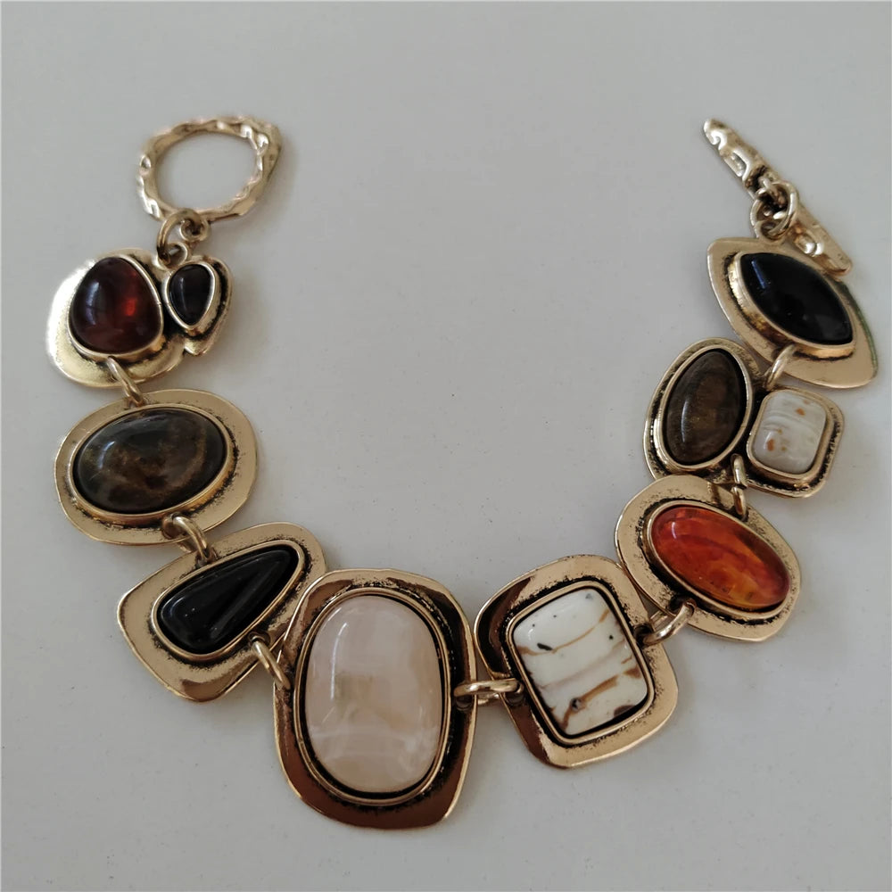 Vintage Statement Resin Bracelet Boho Ethnic Style