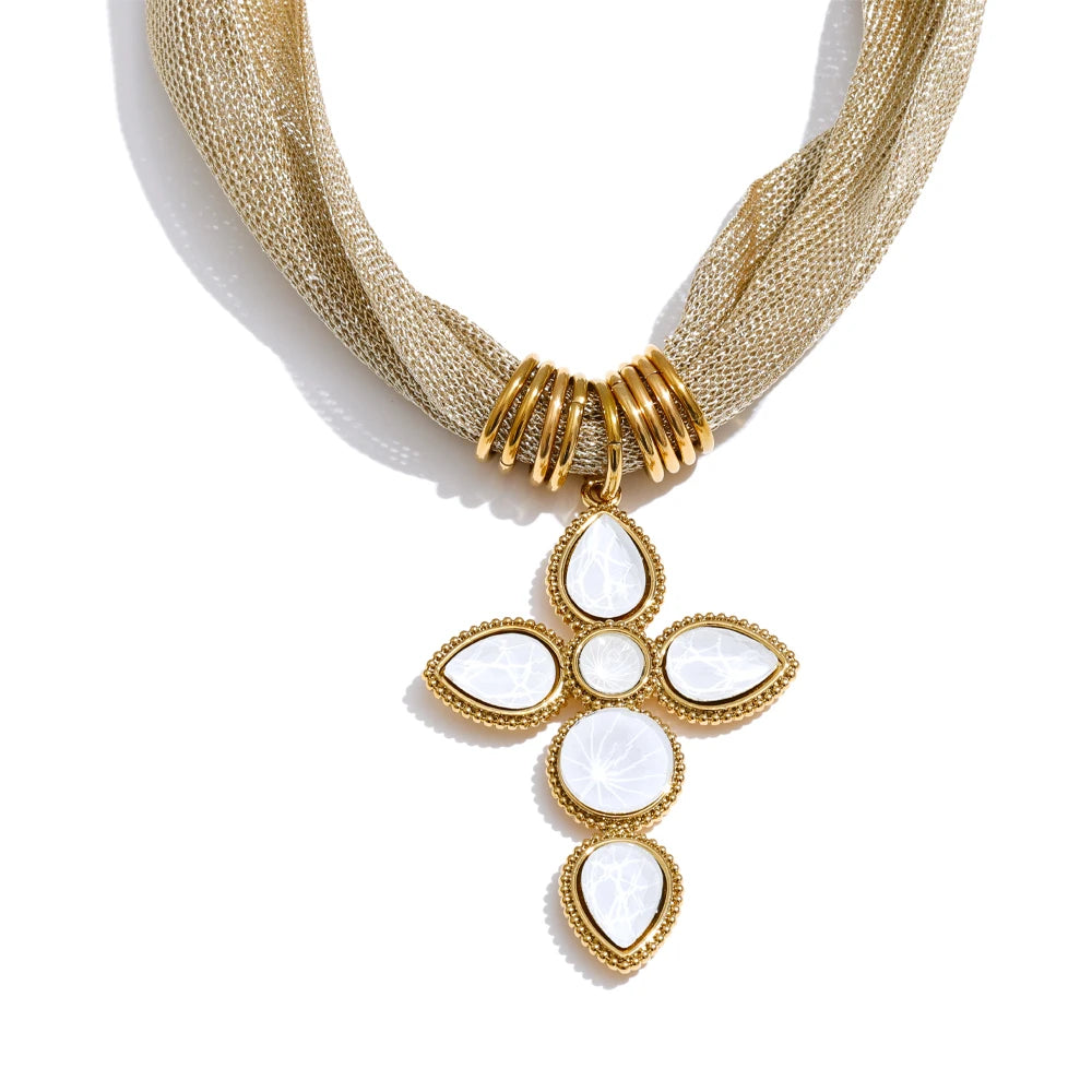 Statement Cross Pendant Necklace