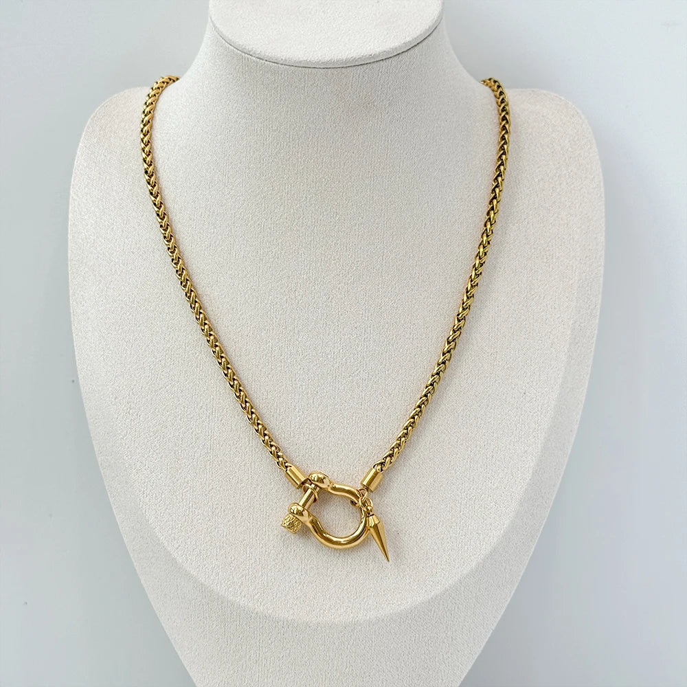 Horseshoe Rope Chain Choker Necklace