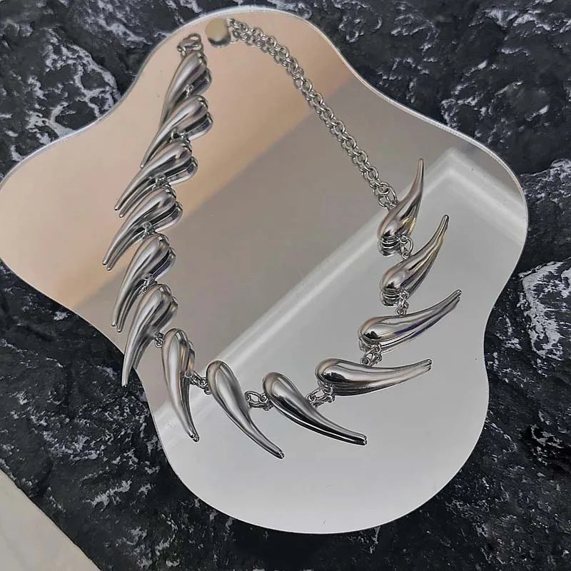 Punk Style Rivet Thorn Choker Necklace