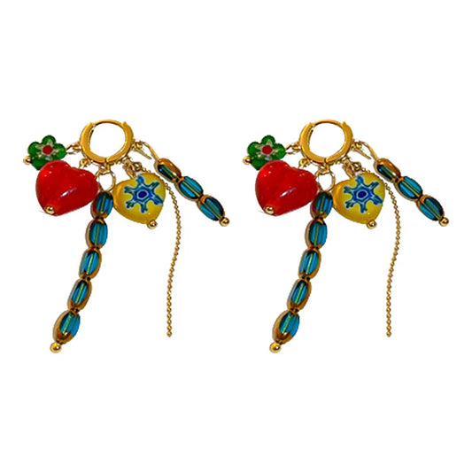 Colourful Beaded Earrings  Drop Earrings  Statement Jewelry  Handcrafted Earrings  Vibrant Accessories  Boho Jewelry  Fashion Earrings  Colorful Jewelry  Gift Ideas  Stylish Earrings  Colorful Beaded Drop Earrings