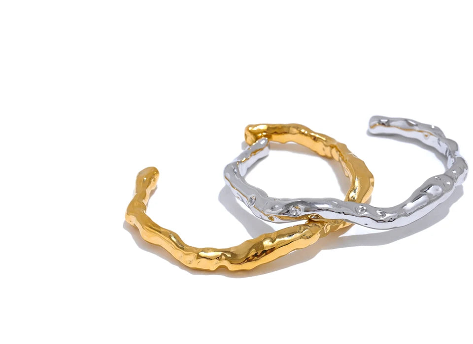 Minimalist Hammered Cuff Bangle