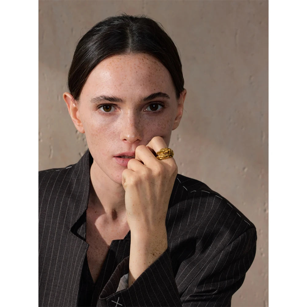 Hammered Snake Wrap Ring