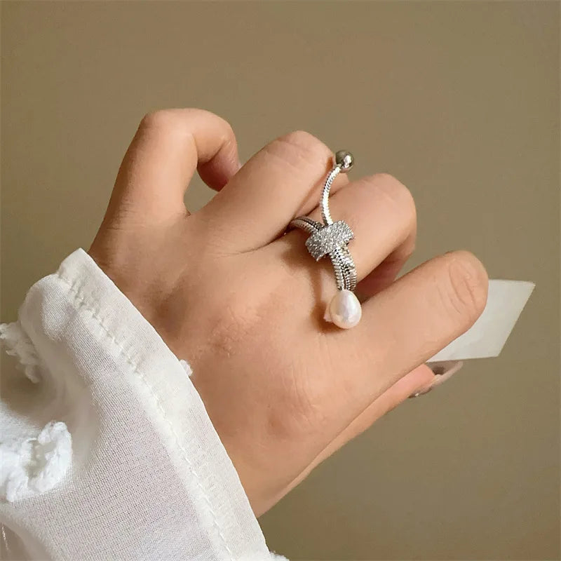 Pull-out Multi-layer Adjustable Natural Pearl Ring