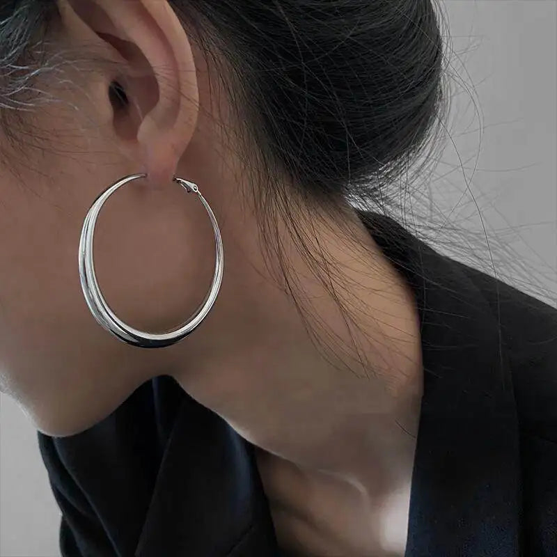 Exaggerated Jagged Hoop Earrings