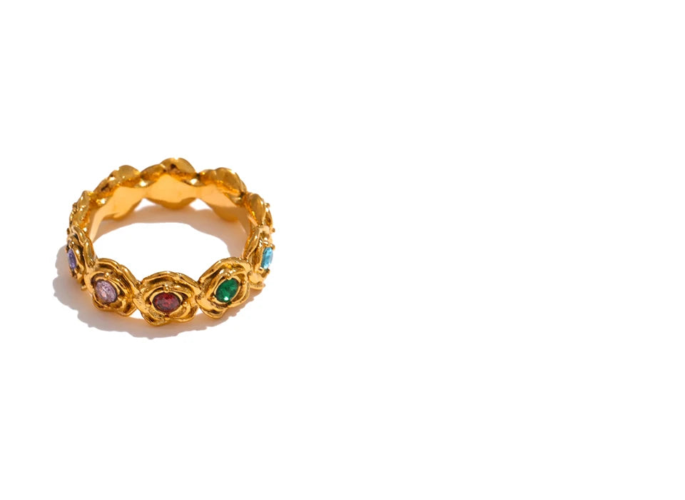 Colourful Flower Stacking Ring