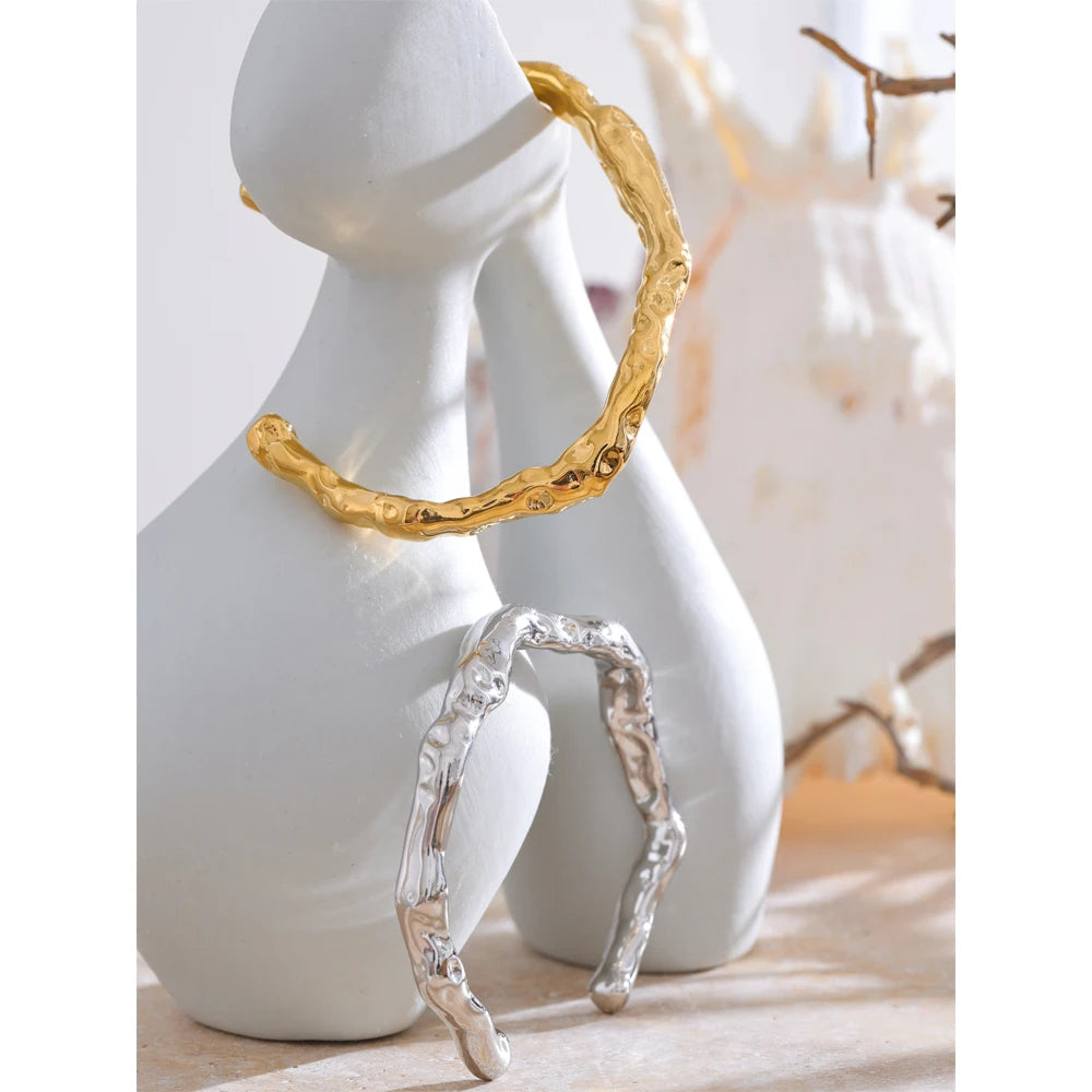 Minimalist Hammered Cuff Bangle