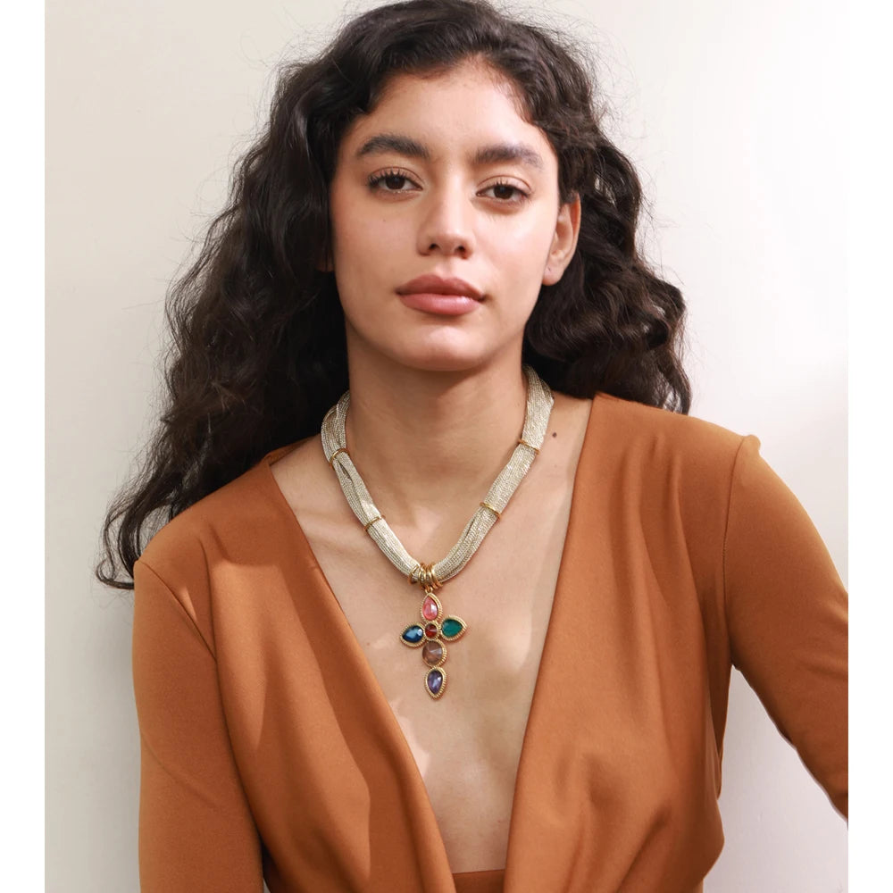 Statement Cross Pendant Necklace