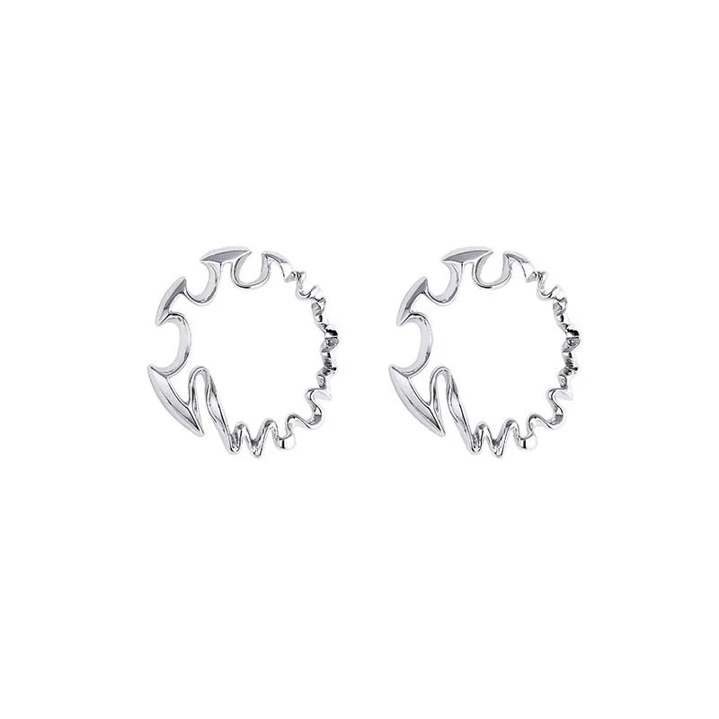 Exaggerated Jagged Hoop Earrings