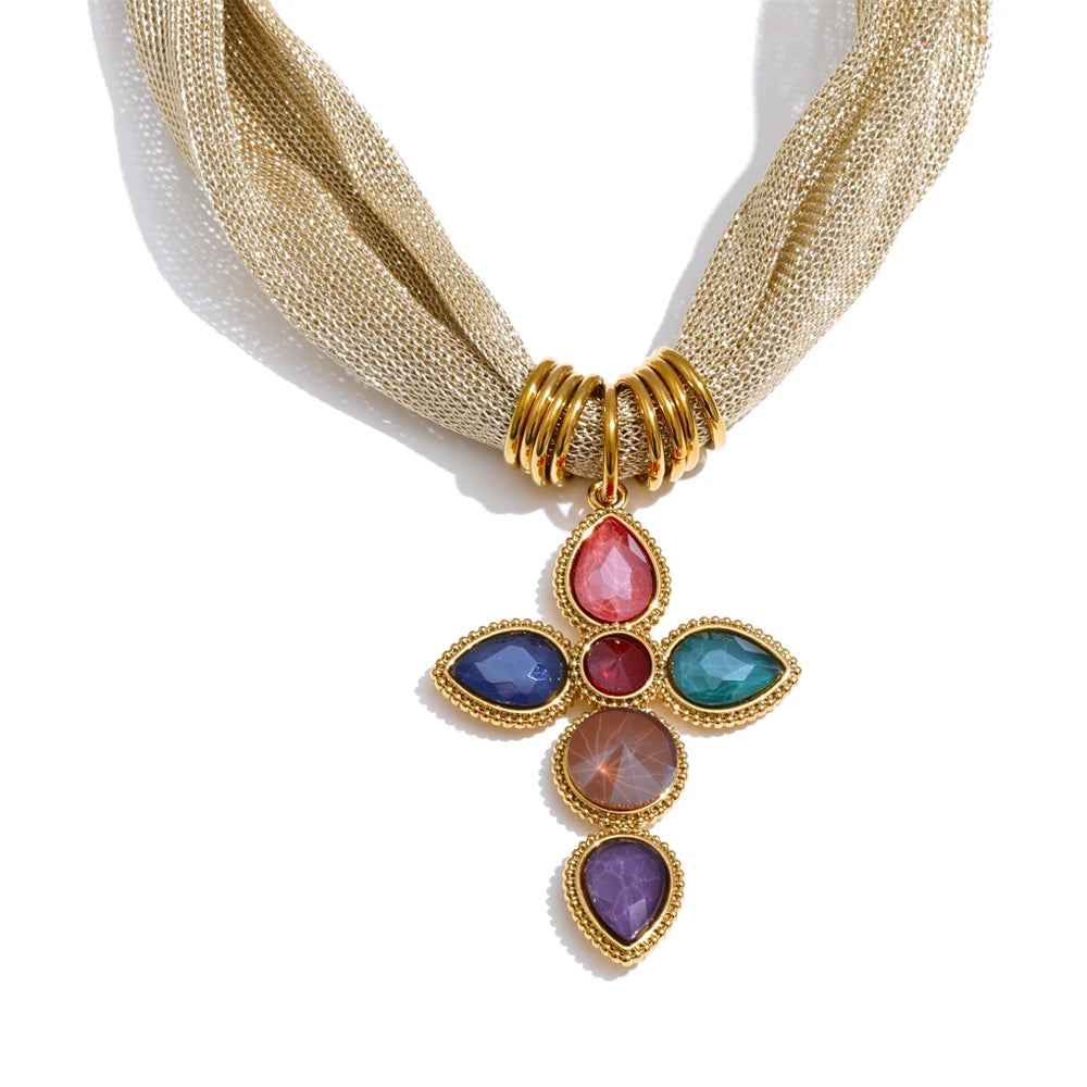 Statement Cross Pendant Necklace