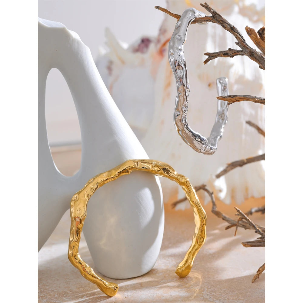 Minimalist Hammered Cuff Bangle