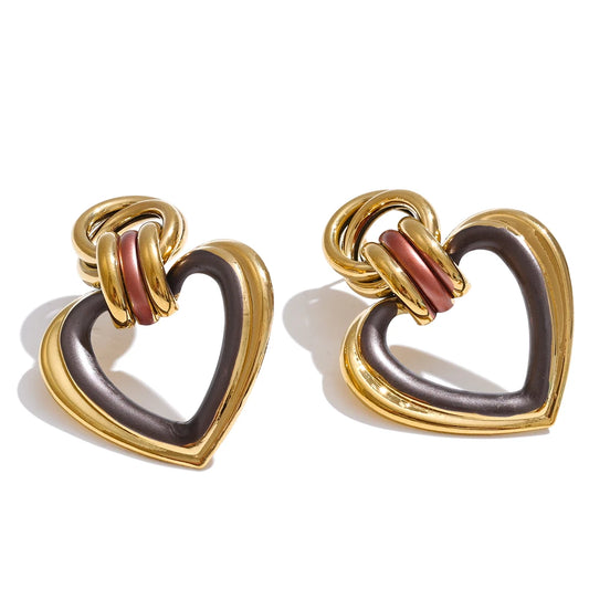 Hollow Heart Statement Earrings