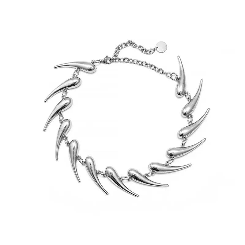 Punk Style Rivet Thorn Choker Necklace