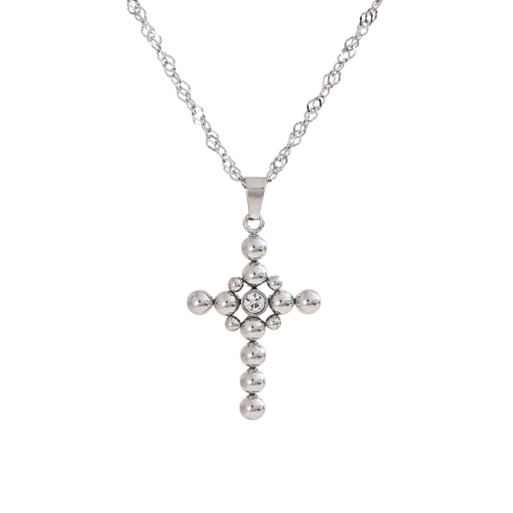 God is Good Beaded Cross Pendant Necklace