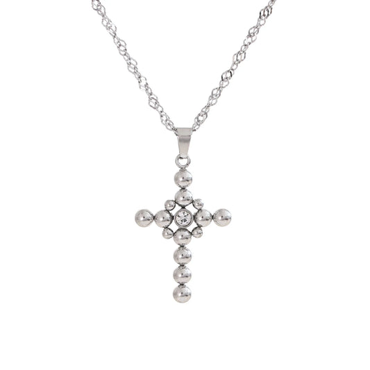God is Good Beaded Cross Pendant Necklace