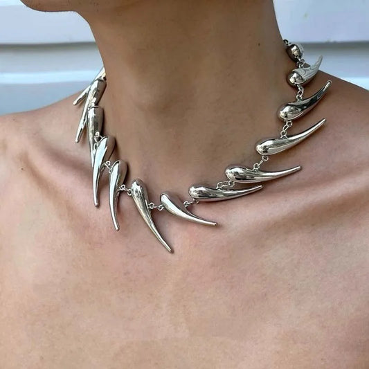 Punk Style Rivet Thorn Choker Necklace